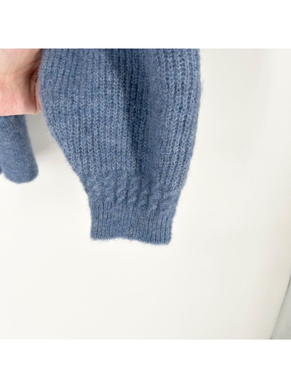 NWT Sézane Othello Baby Alpaca Cardigan in Ice Blue - Picture 6 of 11